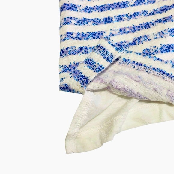 Chicos by Chicos Sequin Tank Striped Blue and White (Size 2) - Picture 7 of 11
